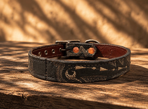 Nightfall | Handcrafted Cowboy Boot Dog Collar
