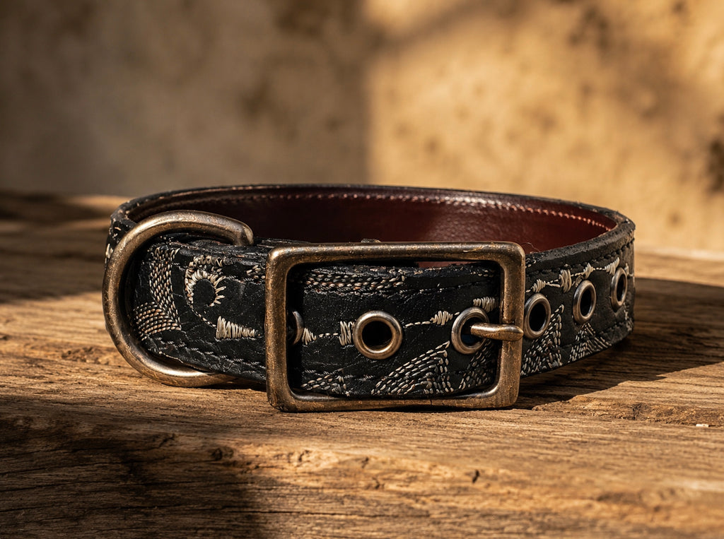 Nightfall | Handcrafted Cowboy Boot Dog Collar